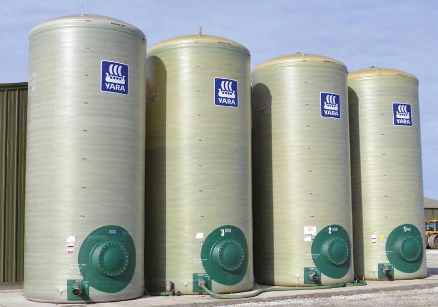Photo of liquid fertiliser tanks